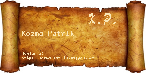 Kozma Patrik névjegykártya
